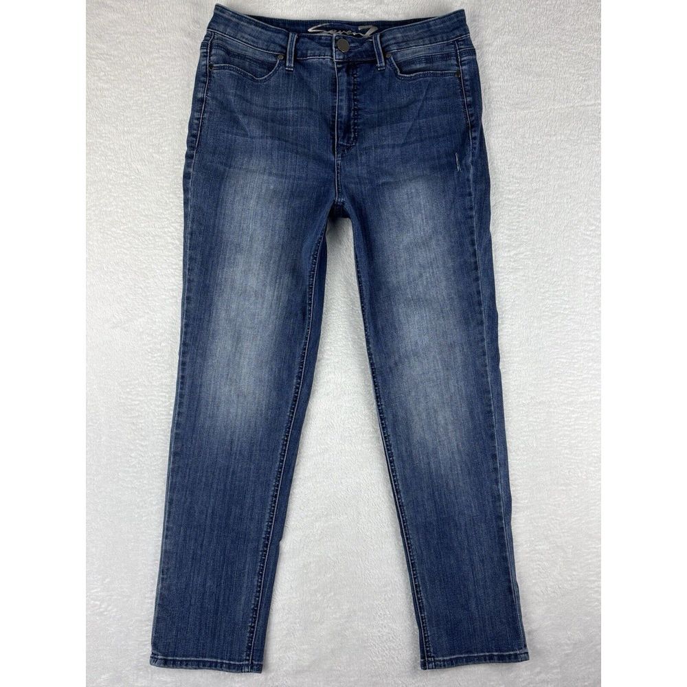 Seven 7 Jeans Womens Blue Tummyless High Rise Skinny Jeans Size 14